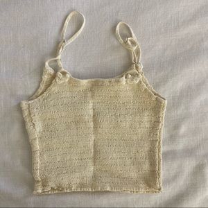 John Galt pale yellow crinkle tank